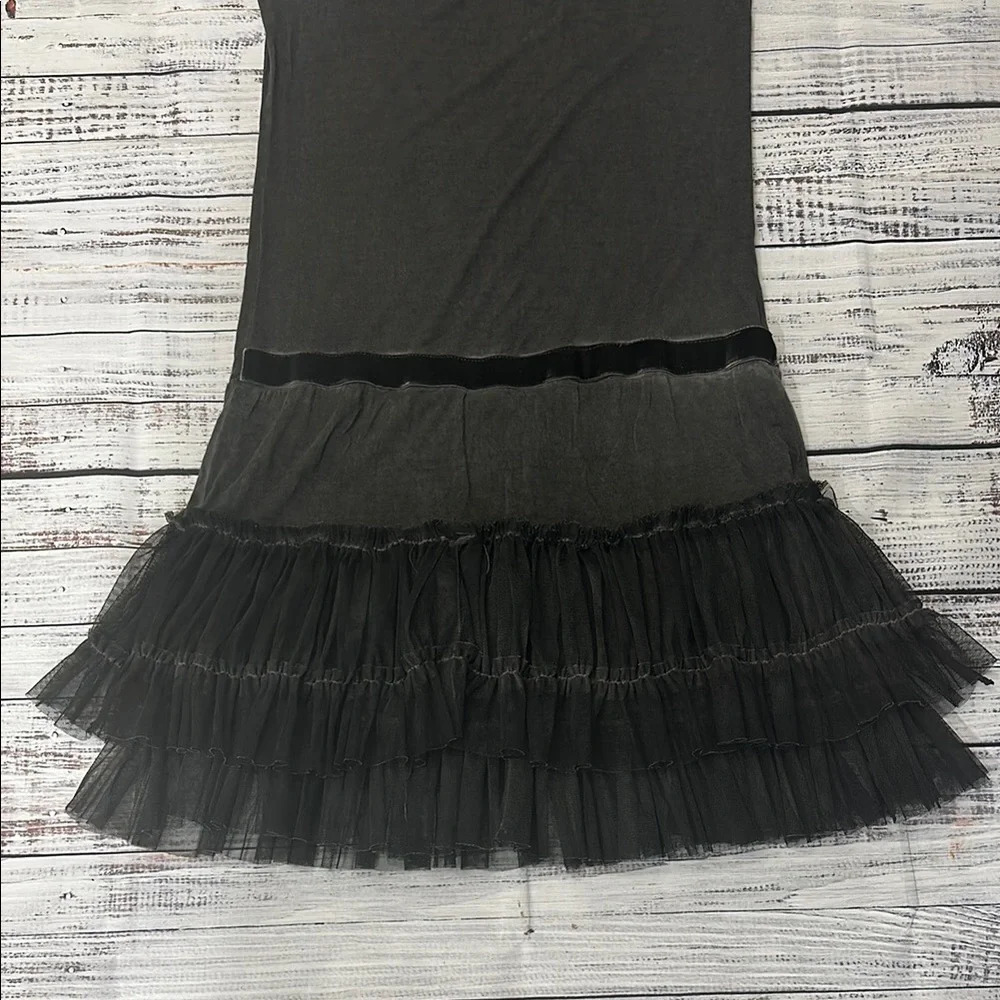 ISABEL TAVARES Black Ruffled Tiered Mini Dress Sz. S/M - Picture 3 of 8